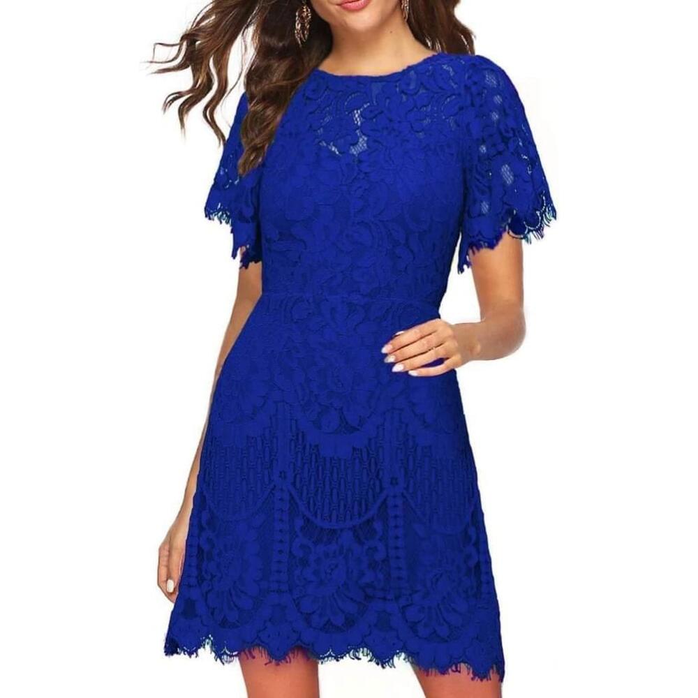 MSLG - Blue Lace Dress - Size S - NWT